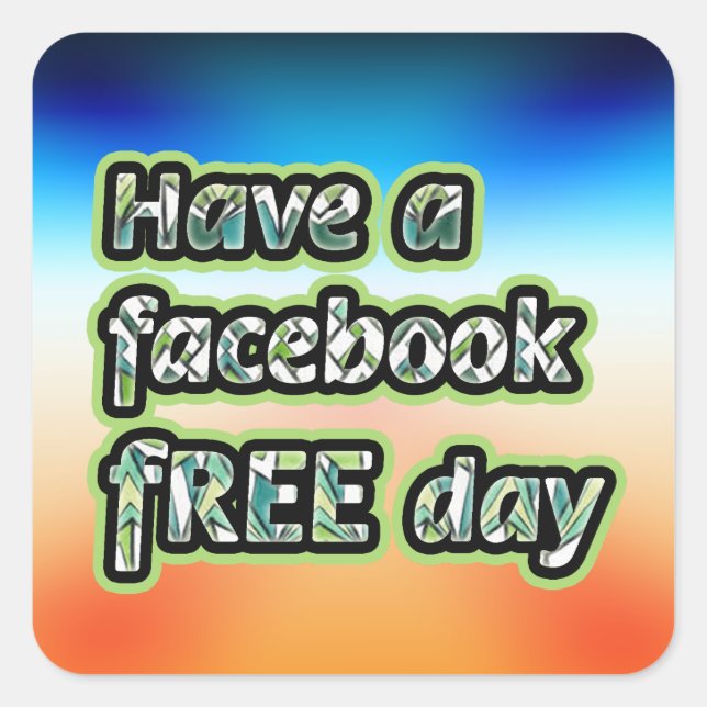 Facebook Free Day  Square Sticker (Front)