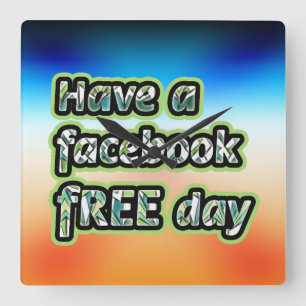 Facebook Free Day  Square Wall Clock