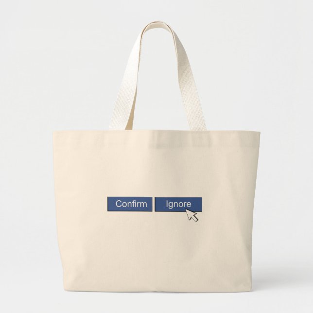 Facebook Friend Request Large Tote Bag (Front)