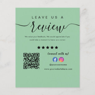 Facebook Instagram Logo Qr Code Leave Us A Review Flyer