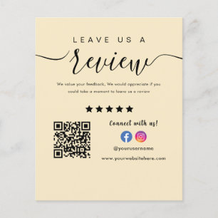Facebook Instagram Logo Qr Code Leave Us A Review Flyer