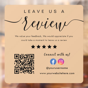 Facebook Instagram Logo Qr Code Leave Us A Review Window Cling