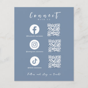 Facebook Instagram Tiktok QR Code Modern Flyer