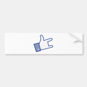 Facebook like You Rock thumb Rock and Roll icon Bumper Sticker