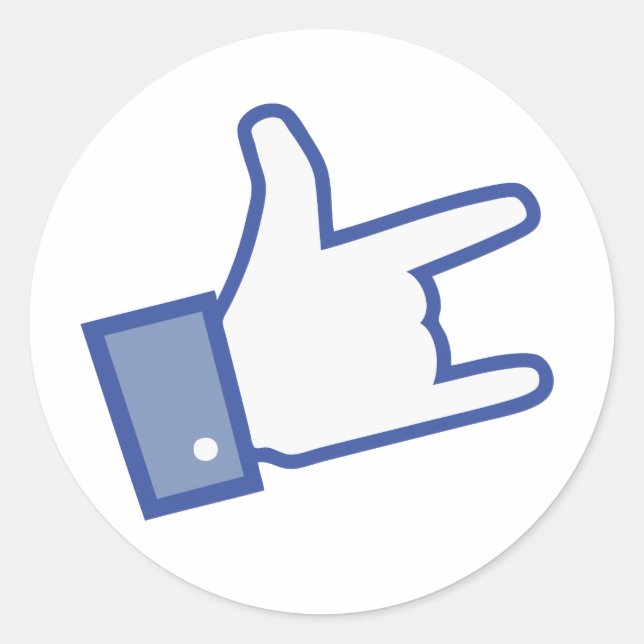 Facebook like You Rock thumb Rock and Roll icon Classic Round Sticker (Front)