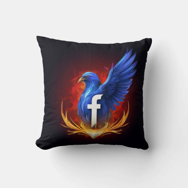 Facebook Logo Pillow Cover – Comfort Meets Connect (Front)