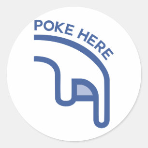 facebook POKE here finger Classic Round Sticker