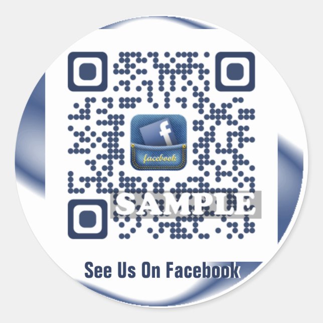 Facebook QR Code Sticker (Template Net2tag QR#540) (Front)