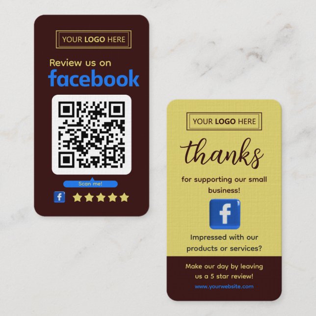 Facebook Review Request Black Cherry Business Card (Front/Back)