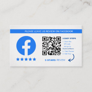 Facebook Reviews   Business QR Code Thank You Business Card