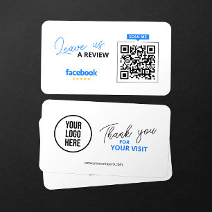 Facebook Reviews QR Code Business Review Link Card