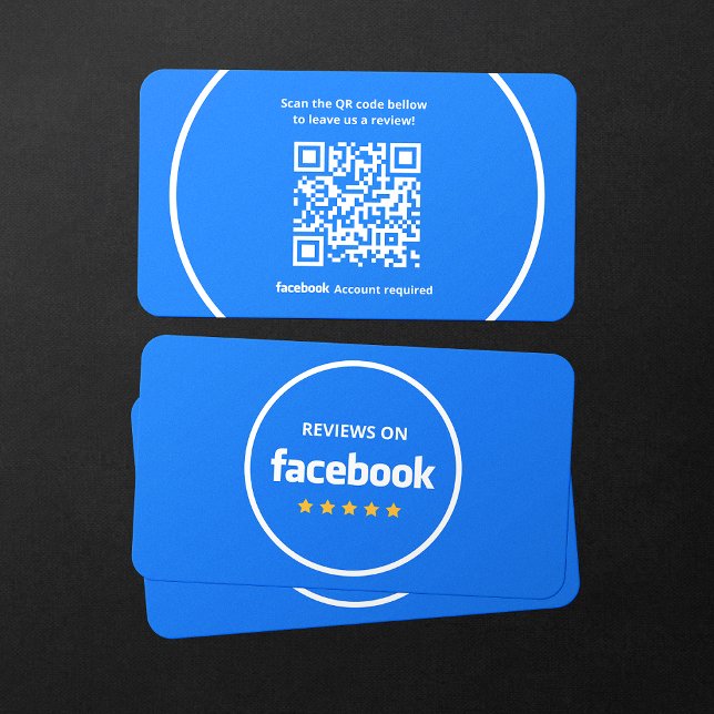 Facebook Reviews Rate My Business 5 Star QR Code Business Card (Creator Uploaded)