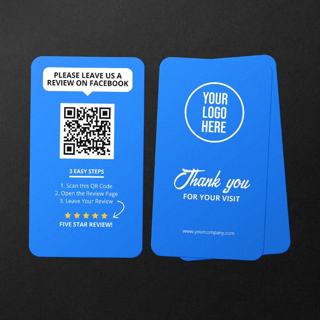 Facebook Reviews Rate My Business 5 Star QR Code Card (Creator Uploaded)