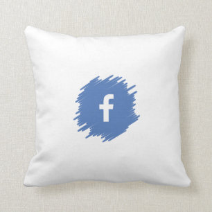 Facebook Social Media Icon Throw Pillow