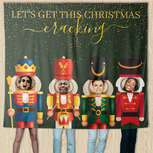 Faceless Nutcracker Green Christmas Photo Backdrop Tapestry