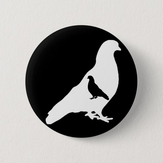 Faceless Pigeons 2 Inch Round Button (Front)