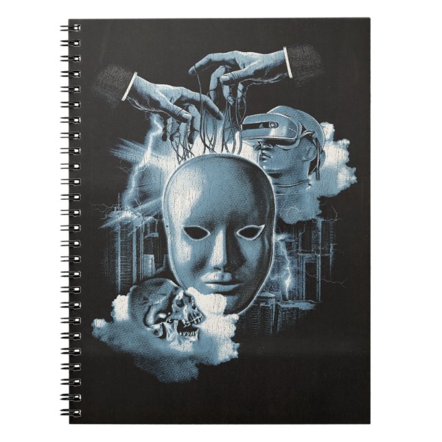 Faceless - Techno-Goth Streetwear Design Notebook (Front)