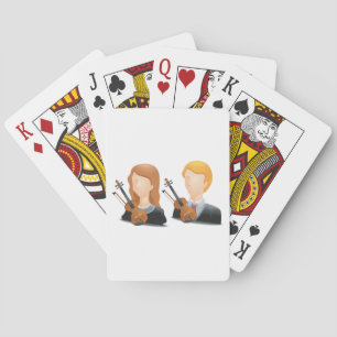 Faceless Violin Players Duo Musician Couple Playing Cards