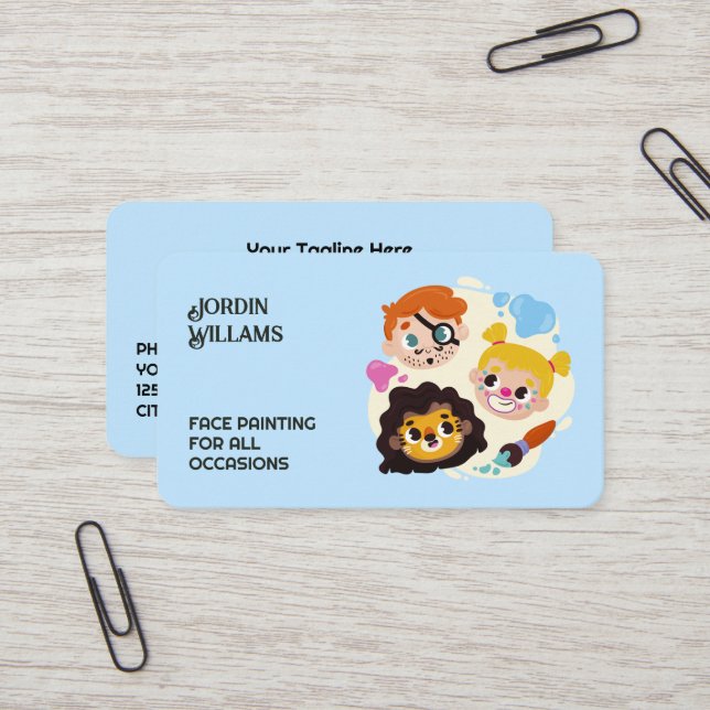 Facepainter Business Card (Front/Back In Situ)