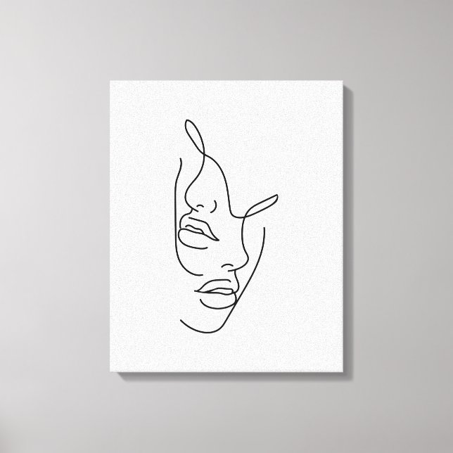 Faces Beauty Line Art Drawing Canvas Print (Front)