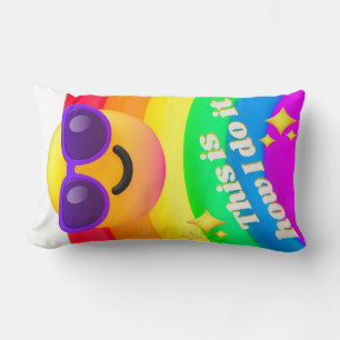 faces icons quotes lumbar pillow