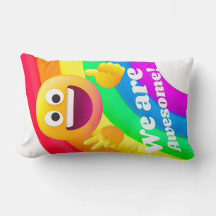 faces icons quotes lumbar pillow