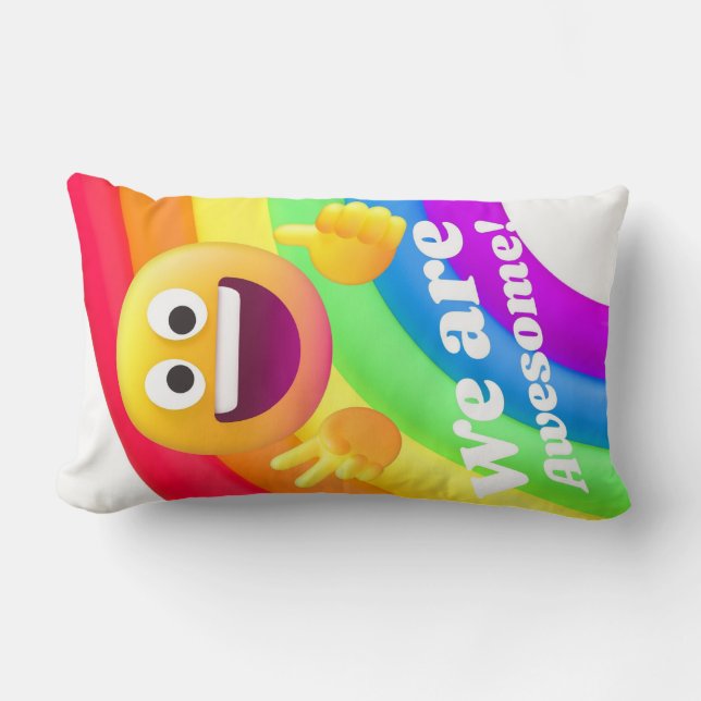 faces icons quotes lumbar pillow (Front)