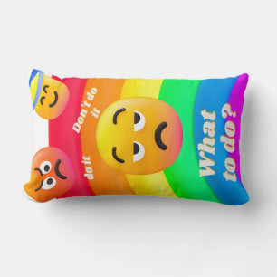 faces icons quotes lumbar pillow