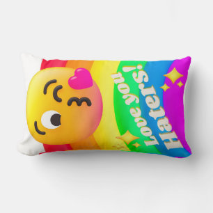 faces icons quotes lumbar pillow