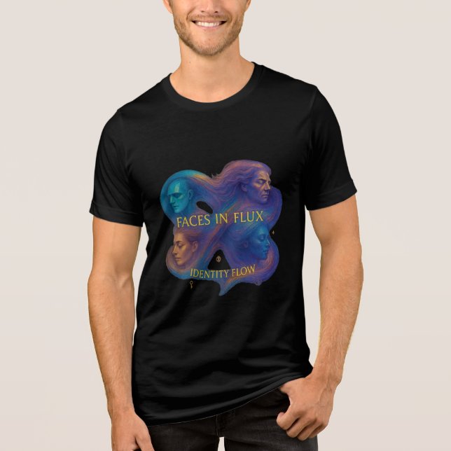 Faces in Flux T-Shirt – Identity Flow Art Tee (Front)
