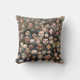 Faces of Humanity Throw Pillow