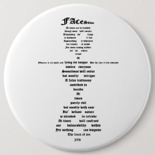 Faces of Sin 6 Inch Round Button
