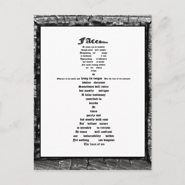 Faces of Sin Postcard (Front)