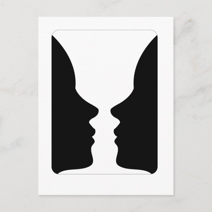 Faces or vase illusion of two faces like a vase postcard Zazzle.ca