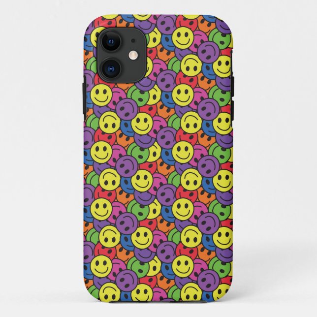 Faces Retro Hippy Pattern Case-Mate iPhone Case (Back)