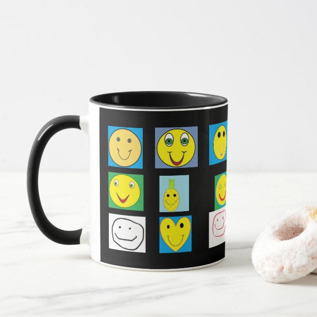 Faces with "amused expressions" mug (With Donut)