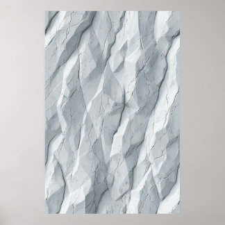 Faceted Crumpled Surface: Abstract Geometry Poster