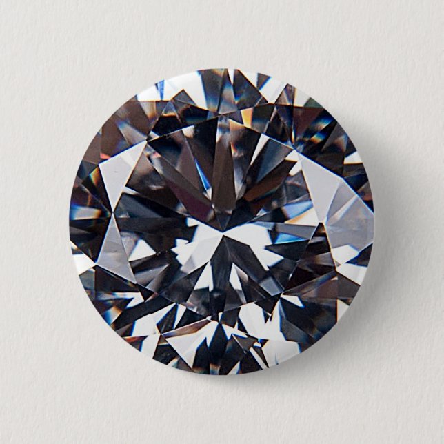 Faceted Elegant Diamond Gem Image 2 Inch Round Button (Front)
