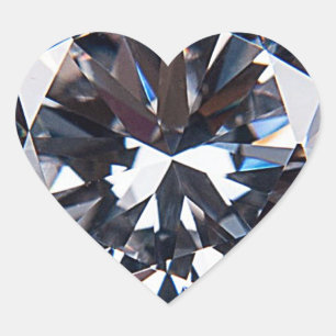 Faceted Elegant Diamond Gem Image Heart Sticker