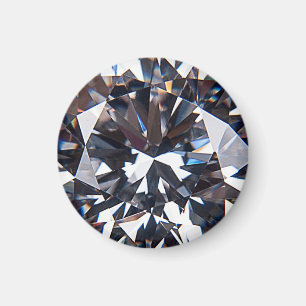 Faceted Elegant Diamond Gem Image Magnet
