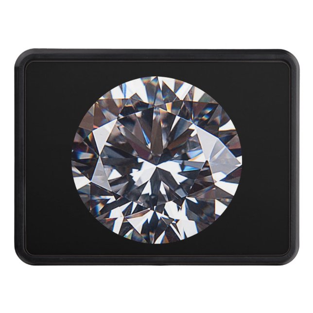 Faceted Elegant Diamond Gem Image Trailer Hitch Cover (Front)