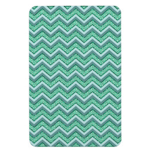 Faceted Emerald Chevron Pattern Magnet