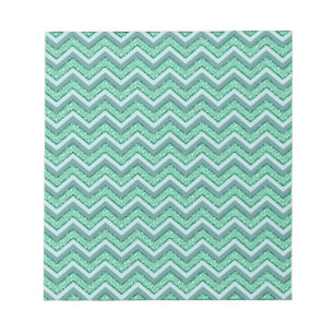 Faceted Emerald Chevron Pattern Notepad