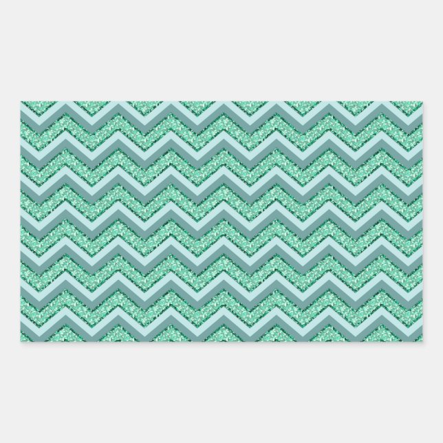 Faceted Emerald Chevron Pattern Sticker (Front)