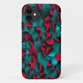 Faceted Red and Cyan iPhone 11 Case
