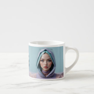 Faceted Sand Art Woman Espresso Cup