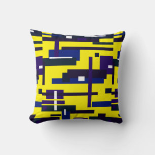 Fâcheux tons d'art Abstrait du coussin Coussin ble