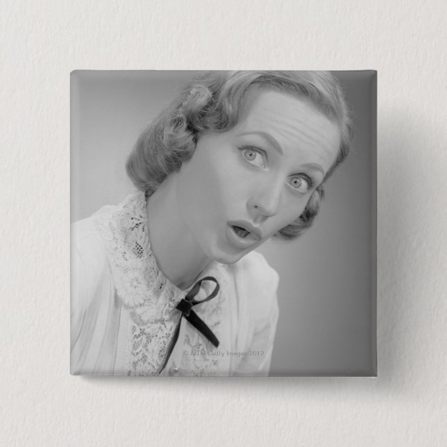 Facial Expressions 2 Inch Square Button (Front)