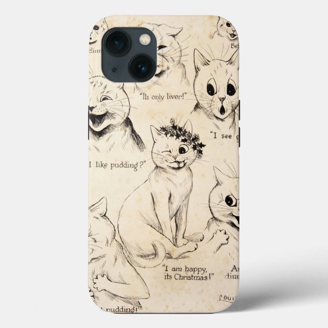 Facial Expressions of Various Cats, Louis Wain Case-Mate iPhone Case (Back)