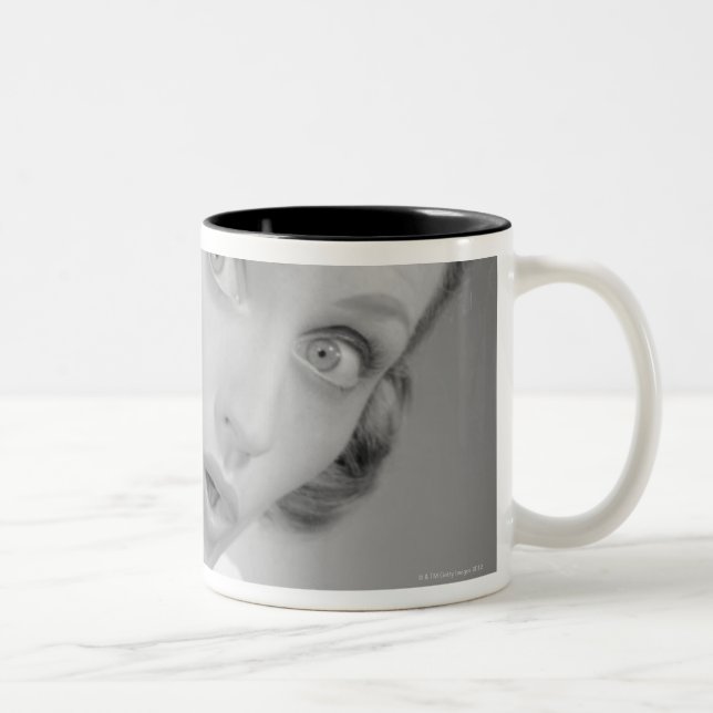 Facial Expressions Two-Tone Coffee Mug (Right)